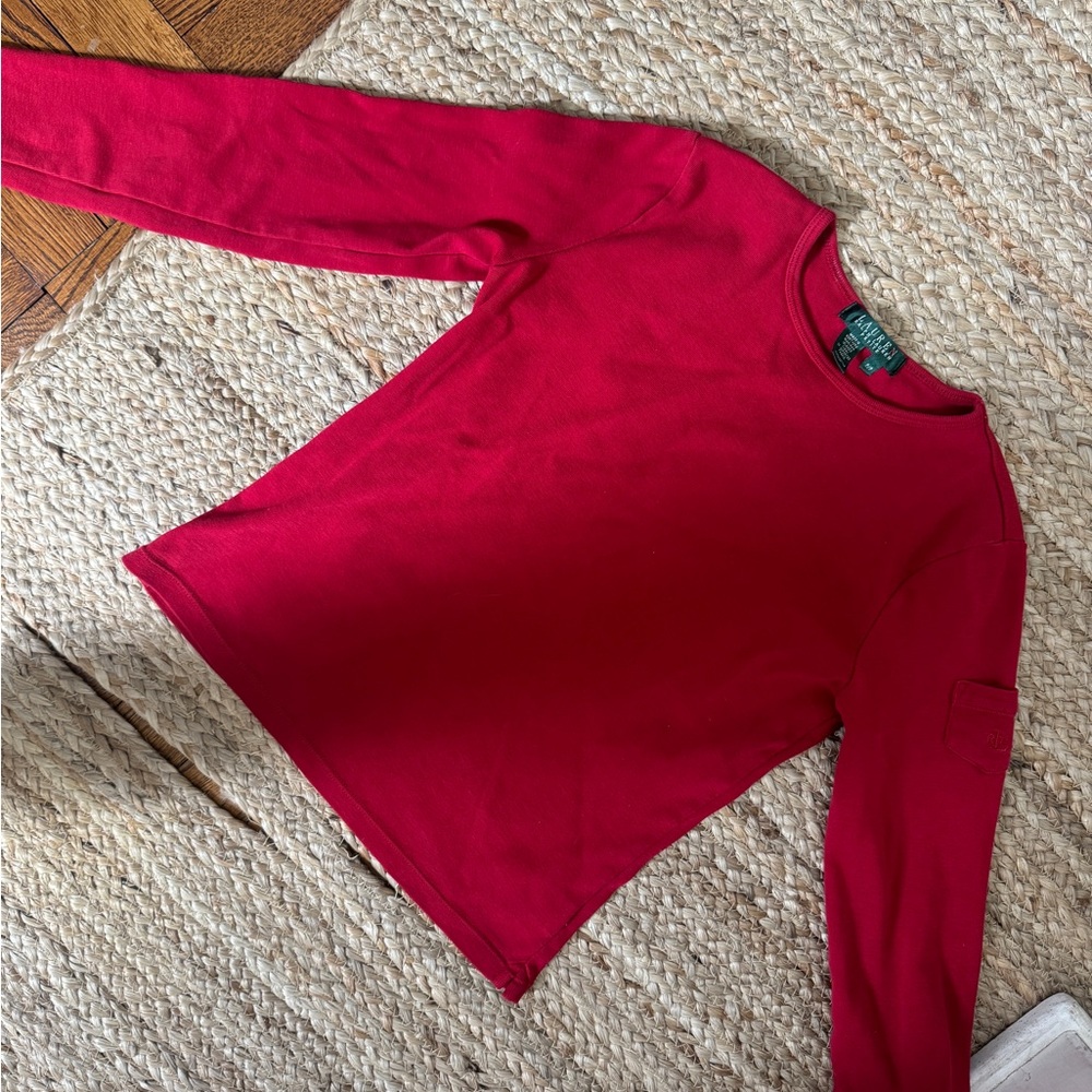 Ralph Lauren Vibrant Red Long Sleeve Top